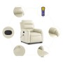 Sillón reclinable de masaje de pie cuero artificial color crema
