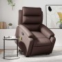 Sillón reclinable de masaje de pie de cuero sintético marrón