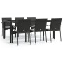 7-piece garden dining set and black synthetic rattan cushions by vidaXL, Garden sets - Ref: Foro24-3184979, Price: 525,27 €, ...