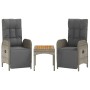 4-piece garden dining set with gray PE rattan cushions by vidaXL, Garden sets - Ref: Foro24-3185085, Price: 421,87 €, Discoun...
