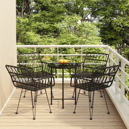 5-piece black synthetic rattan garden dining set by vidaXL, Garden sets - Ref: Foro24-3157838, Price: 303,25 €, Discount: %