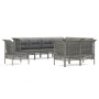 9-teiliges Gartenmöbel-Set und graue synthetische Rattankissen von vidaXL, Gartensets - Ref: Foro24-3187582, Preis: 608,62 €,...