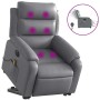 Sillón de masaje elevable eléctrico cuero sintético gris