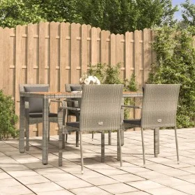 5-piece garden dining set with gray synthetic rattan cushions by vidaXL, Garden sets - Ref: Foro24-3184971, Price: 420,20 €, ...