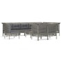 11-piece garden furniture set and gray synthetic rattan cushions by vidaXL, Garden sets - Ref: Foro24-3187583, Price: 619,22 ...