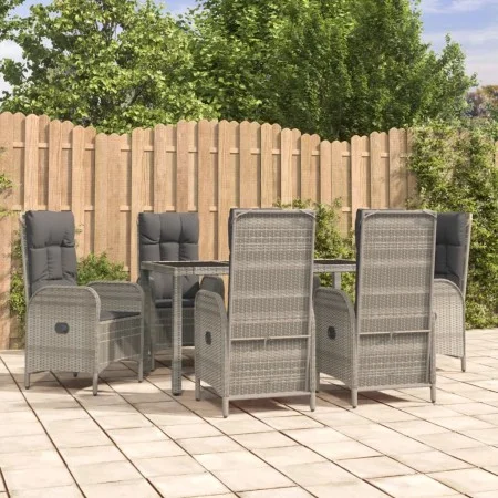 7-teiliges Garten-Esszimmerset und Kissen synthetisches Rattangrau von vidaXL, Gartensets - Ref: Foro24-3185026, Preis: 966,9...