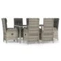 7-teiliges Garten-Esszimmerset und Kissen synthetisches Rattangrau von vidaXL, Gartensets - Ref: Foro24-3185026, Preis: 966,9...