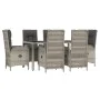 7-teiliges Garten-Esszimmerset und Kissen synthetisches Rattangrau von vidaXL, Gartensets - Ref: Foro24-3185026, Preis: 966,9...