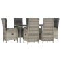 Set comedor jardín 7 pzas y cojines ratán sintético gris de vidaXL, Conjuntos de jardín - Ref: Foro24-3185026, Precio: 897,38...