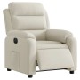 Sillón reclinable eléctrico de terciopelo blanco crema
