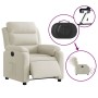 Sillón reclinable eléctrico de terciopelo blanco crema
