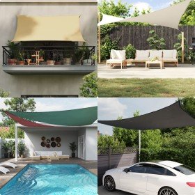 Toldo de vela triangular tela Oxford blanco 5x5x5 m Toldo de vela triangular tela Oxford blanco 5x5x5 m