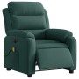 Sillón reclinable de masaje eléctrico terciopelo verde oscuro