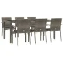 Garden dining set 7 pieces and gray synthetic rattan cushions by vidaXL, Garden sets - Ref: Foro24-3184985, Price: 523,46 €, ...