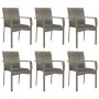 Garden dining set 7 pieces and gray synthetic rattan cushions by vidaXL, Garden sets - Ref: Foro24-3184985, Price: 523,46 €, ...