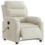 Sillón reclinable de masaje eléctrico terciopelo color crema