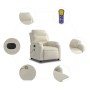 Sillón reclinable de masaje eléctrico terciopelo color crema