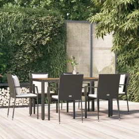 7-piece garden dining set and black synthetic rattan cushions by vidaXL, Garden sets - Ref: Foro24-3157966, Price: 555,21 €, ...