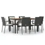 7-piece garden dining set and black synthetic rattan cushions by vidaXL, Garden sets - Ref: Foro24-3157966, Price: 555,21 €, ...