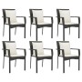 Set de comedor de jardín 7 pzas y cojines ratán sintético negro de vidaXL, Conjuntos de jardín - Ref: Foro24-3157966, Precio:...