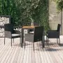 5-teiliges Gartenmöbel-Set mit schwarzen synthetischen Rattankissen von vidaXL, Gartensets - Ref: Foro24-3185012, Preis: 378,...
