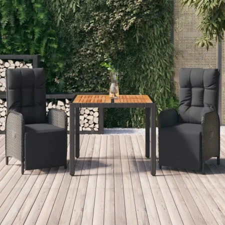 3-piece garden dining set with black synthetic rattan cushions by vidaXL, Garden sets - Ref: Foro24-3185074, Price: 431,51 €,...
