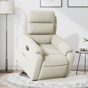 Sillón reclinable elevable terciopelo crema Sillón reclinable elevable terciopelo crema