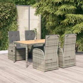 5-teiliges Garten-Essset mit grauen Kissen aus synthetischem Rattan von vidaXL, Gartensets - Ref: Foro24-3157585, Preis: 757,...