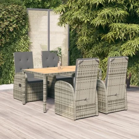 5-piece garden dining set with gray synthetic rattan cushions by vidaXL, Garden sets - Ref: Foro24-3157585, Price: 757,65 €, ...