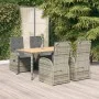 5-piece garden dining set with gray synthetic rattan cushions by vidaXL, Garden sets - Ref: Foro24-3157585, Price: 757,65 €, ...