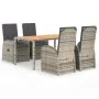 5-piece garden dining set with gray synthetic rattan cushions by vidaXL, Garden sets - Ref: Foro24-3157585, Price: 757,65 €, ...