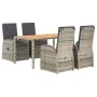 5-piece garden dining set with gray synthetic rattan cushions by vidaXL, Garden sets - Ref: Foro24-3157585, Price: 757,65 €, ...