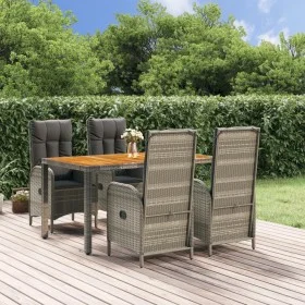 5-piece garden dining set with gray synthetic rattan cushions by vidaXL, Garden sets - Ref: Foro24-3185040, Price: 735,55 €, ...