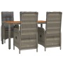 5-piece garden dining set with gray synthetic rattan cushions by vidaXL, Garden sets - Ref: Foro24-3185040, Price: 642,63 €, ...
