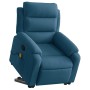 Sillón reclinable de masaje elevable terciopelo azul
