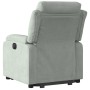 Sillón eléctrico reclinable elevable de terciopelo gris claro