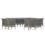 Gartenmöbel-Set 11-teilig und Kissen aus synthetischem Rattan grau von vidaXL, Gartensets - Ref: Foro24-3187587, Preis: 758,5...