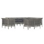 Gartenmöbel-Set 11-teilig und Kissen aus synthetischem Rattan grau von vidaXL, Gartensets - Ref: Foro24-3187587, Preis: 758,5...