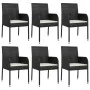 7-piece garden dining set and black synthetic rattan cushions by vidaXL, Garden sets - Ref: Foro24-3185003, Price: 519,59 €, ...