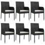 7-teiliges Garten-Essset und schwarze Kissen aus synthetischem Rattan von vidaXL, Gartensets - Ref: Foro24-3185003, Preis: 46...