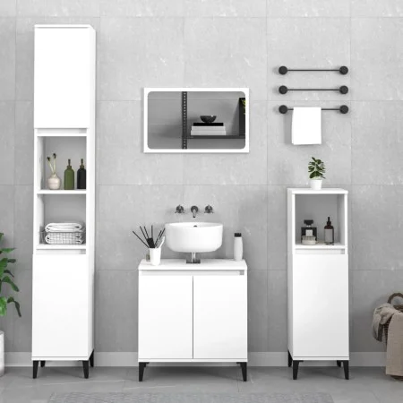 3-teiliges Badmöbel-Set Sperrholz weiß von vidaXL, Badezimmermöbel - Ref: Foro24-3185589, Preis: 186,84 €, Rabatt: %