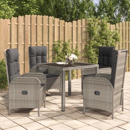 5-piece garden dining set with gray synthetic rattan cushions by vidaXL, Garden sets - Ref: Foro24-3185024, Price: 579,80 €, ...