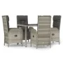 5-piece garden dining set with gray synthetic rattan cushions by vidaXL, Garden sets - Ref: Foro24-3185024, Price: 671,67 €, ...
