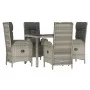 5-piece garden dining set with gray synthetic rattan cushions by vidaXL, Garden sets - Ref: Foro24-3185024, Price: 671,67 €, ...