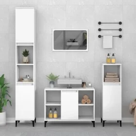 3-teiliges Badezimmermöbelset aus weißem Sperrholz von vidaXL, Badezimmermöbel - Ref: Foro24-3185621, Preis: 191,75 €, Rabatt: %