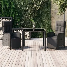 3-piece garden dining set with black synthetic rattan cushions by vidaXL, Garden sets - Ref: Foro24-3185059, Price: 386,06 €,...