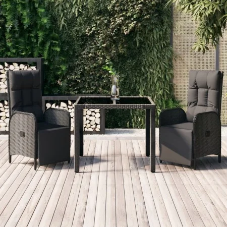 3-piece garden dining set with black synthetic rattan cushions by vidaXL, Garden sets - Ref: Foro24-3185059, Price: 386,06 €,...