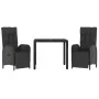 3-piece garden dining set with black synthetic rattan cushions by vidaXL, Garden sets - Ref: Foro24-3185059, Price: 386,06 €,...