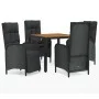 5-piece garden furniture set with black synthetic rattan cushions by vidaXL, Garden sets - Ref: Foro24-3185080, Price: 704,17...