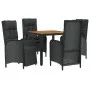 5-piece garden furniture set with black synthetic rattan cushions by vidaXL, Garden sets - Ref: Foro24-3185080, Price: 704,17...